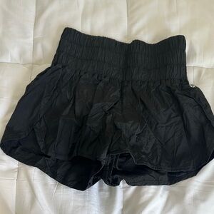 Free People Black Athletic Shorts with Elastic Waistband